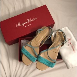 Roger Vivier Suede Beaded Sandal